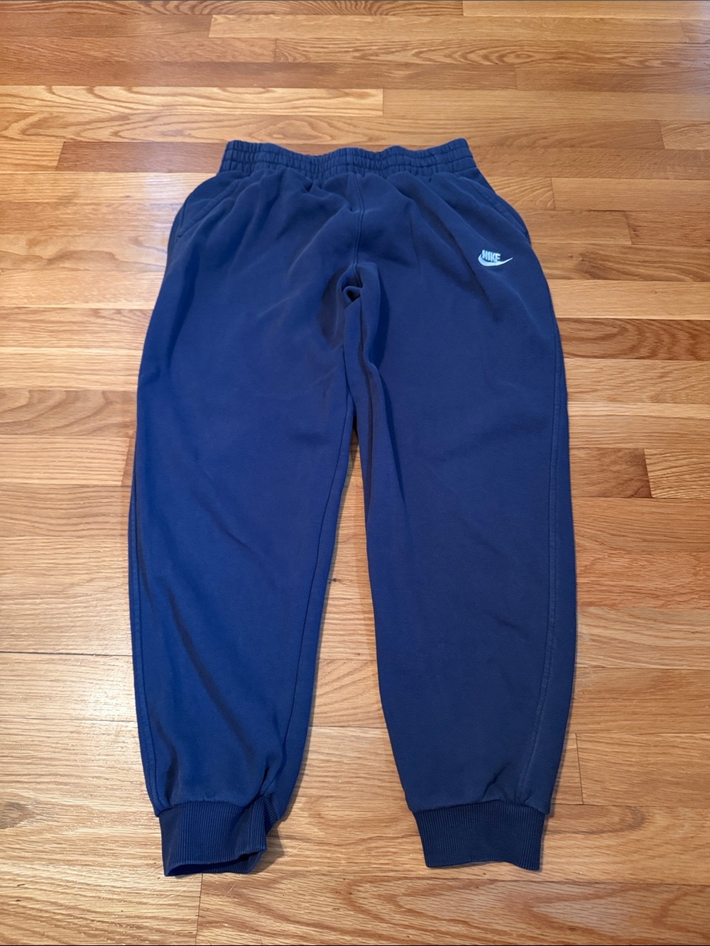 Nike Kids Navy Jogger Sweatpants with White Swoosh